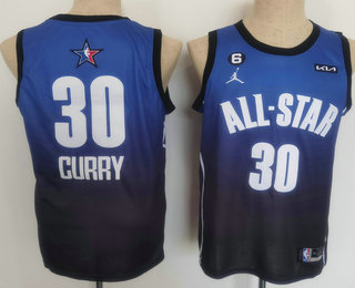 Men%27s Golden State Warriors 30 Stephen Curry Navy Blue 2022 All Star 6 Patch Icon Sponsor Swingman Jersey->golden state warriors->NBA Jersey